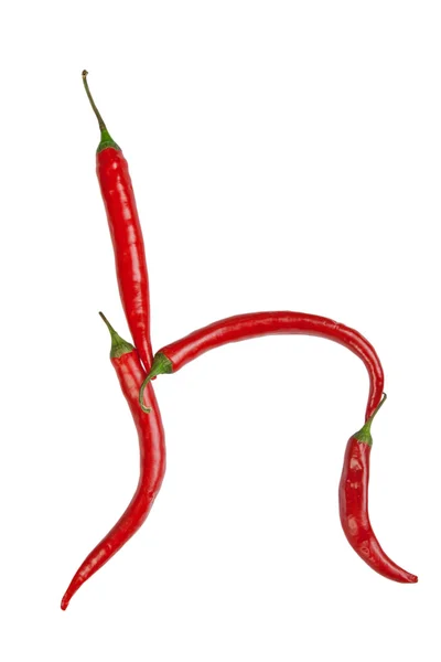 H brief gemaakt van chili — Stockfoto
