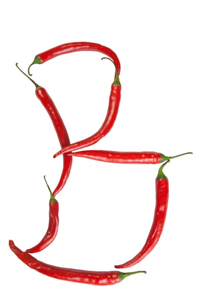 Chili yapılan b harfi — Stok fotoğraf