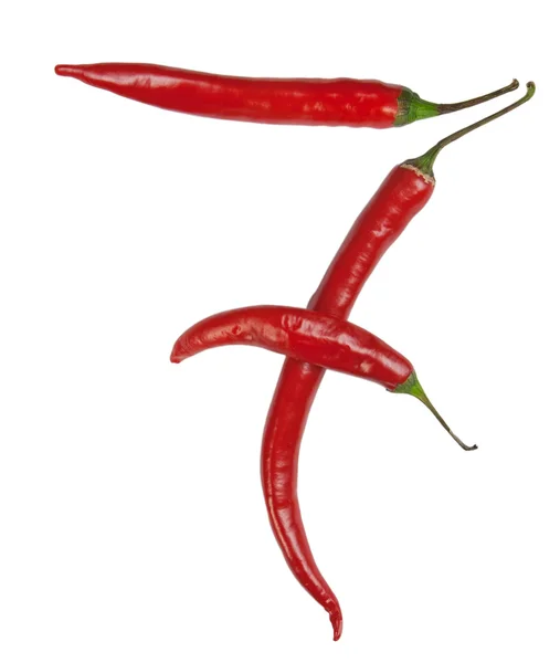 Nummer 7 gemaakt van chili — Stockfoto