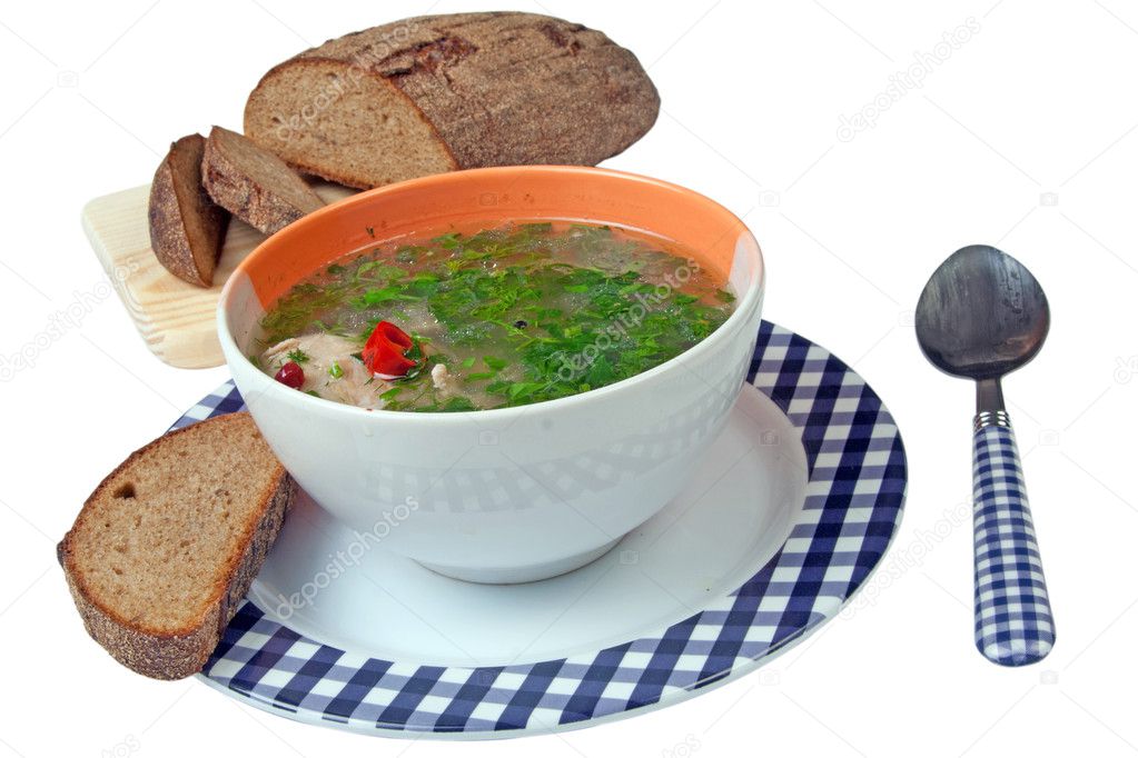 Soup with chicken and vegetables