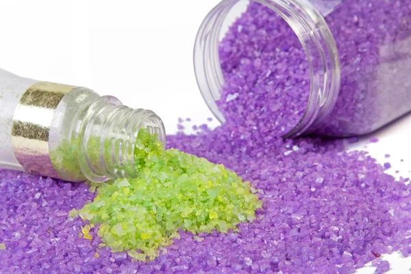 Lavender and green tea sea salt — Stock Photo, Image