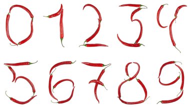 Numbers made from chili clipart