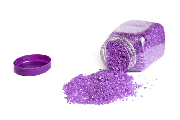Lavender salt in jar — Stock Photo, Image