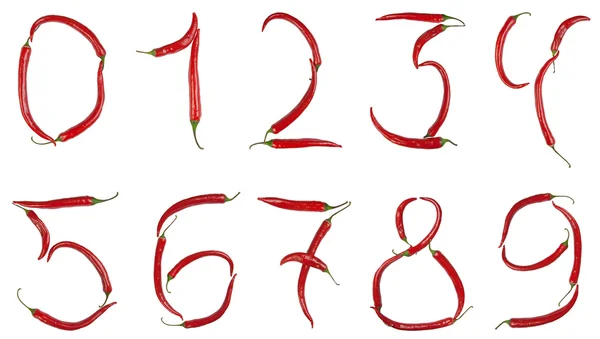 Números hechos de chile — Foto de Stock