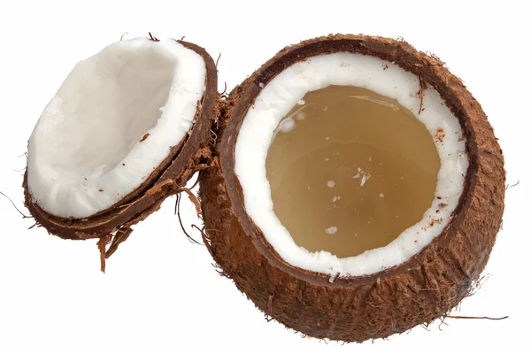 Полуоткрытый кокос — стоковое фото