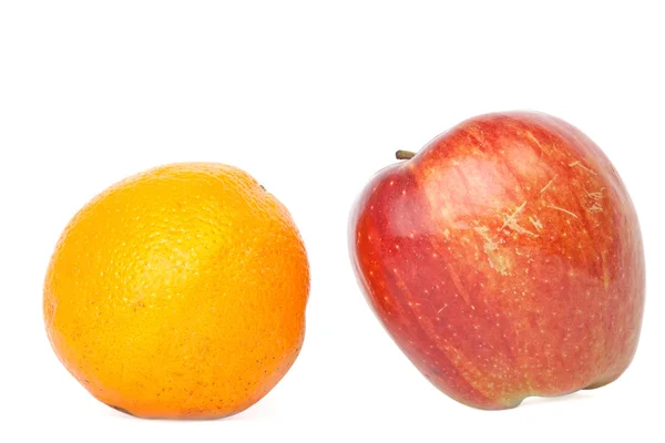 Pomeranč a jablko — Stock fotografie