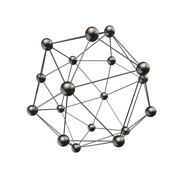 Molécule sphère chromée — Photo