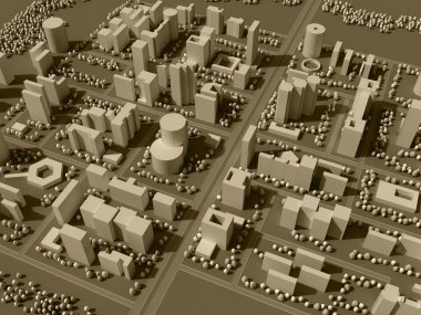 3d map of city clipart