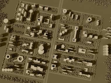 3d map of city clipart