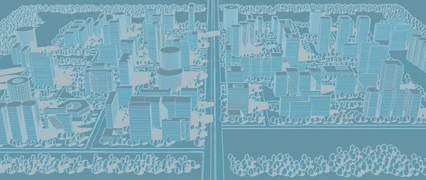 3D mapa města — Stock fotografie