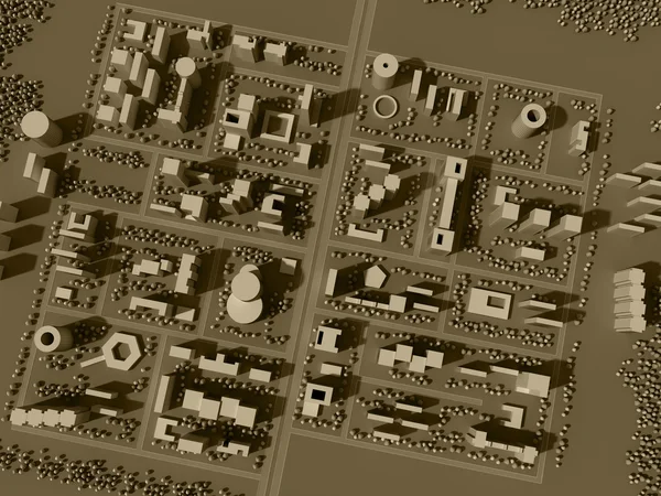 3D Χάρτης της πόλης — Φωτογραφία Αρχείου
