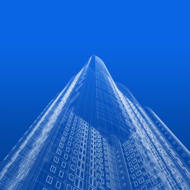 Skyscraper blueprint clipart