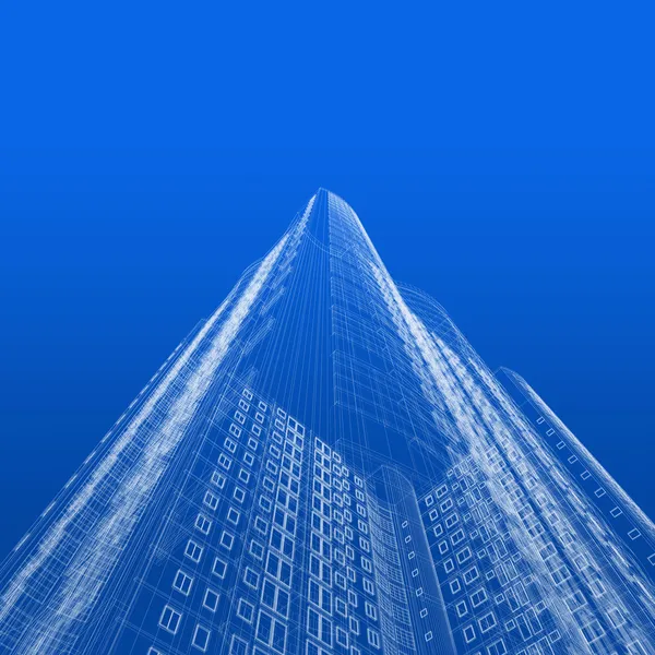 Felhőkarcoló blueprint — Stock Fotó