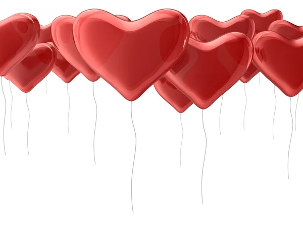 Rood hart ballonnen — Stockfoto