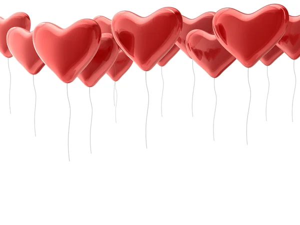 Rött hjärta ballonger — Stockfoto