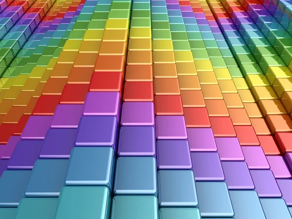 Boîtes arc-en-ciel colorées — Photo