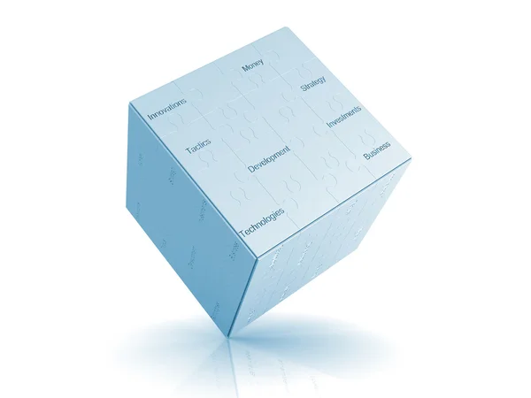 Cubo de quebra-cabeça empresarial — Fotografia de Stock