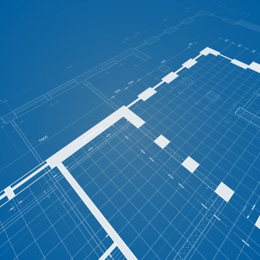 Blueprint on blue clipart