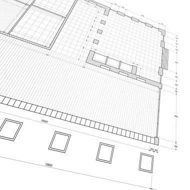 Blueprint on white clipart