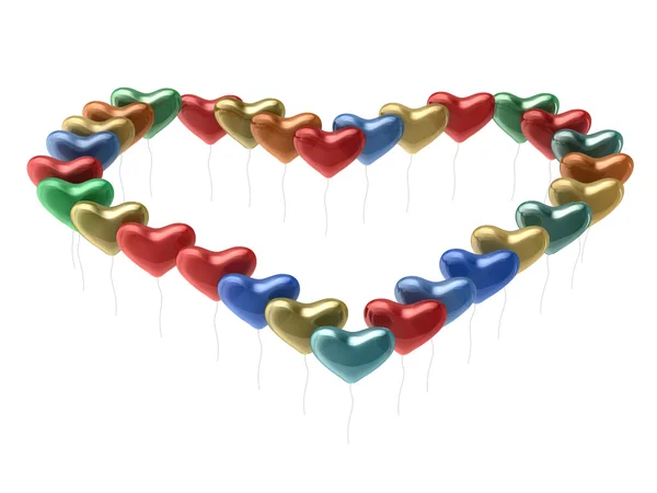 Regenboog hart ballonnen — Stockfoto