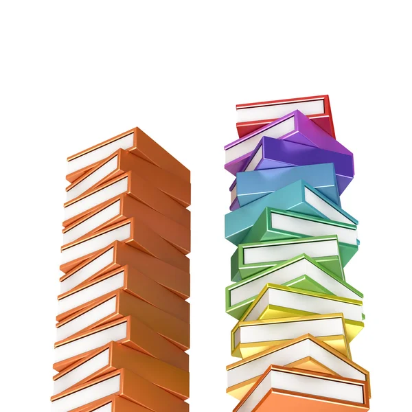 Colored books on white — Stock Photo, Image