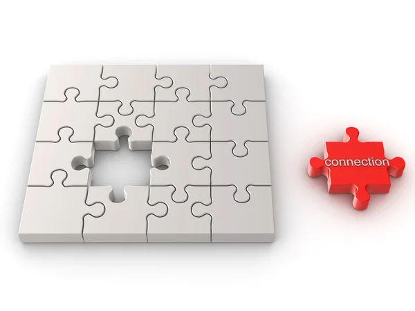 Conexão conceito de puzzle — Fotografia de Stock