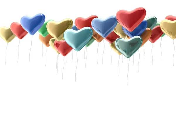 Regenboog hart ballonnen — Stockfoto