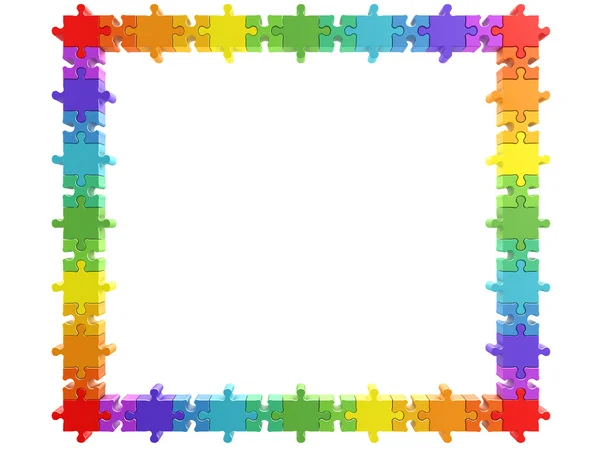 stock image 3d rainbow puzzle frame