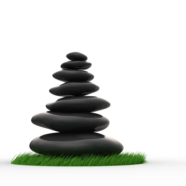 Zen-Kieselsteine in ausgewogener Reihe — Stockfoto