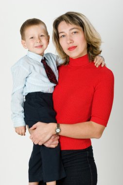 Mother and son clipart