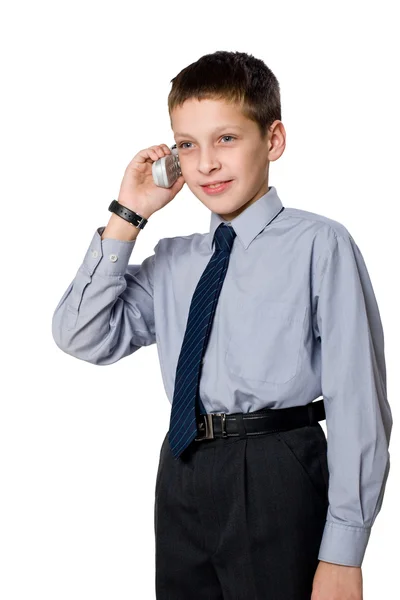 Αγόρι με τηλέφωνο — Φωτογραφία Αρχείου