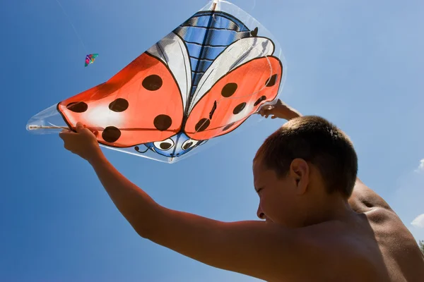 Παίζοντας το kite — Φωτογραφία Αρχείου