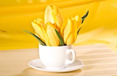 Yellow tulip clipart