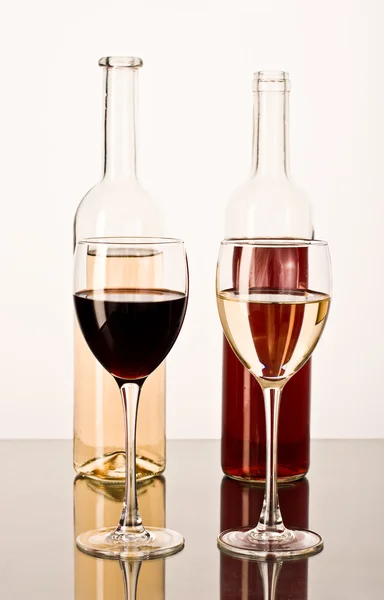 레드 와인과 화이트 와인 — 스톡 사진