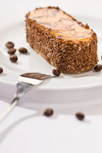 Csokoládé tortával — Stock Fotó