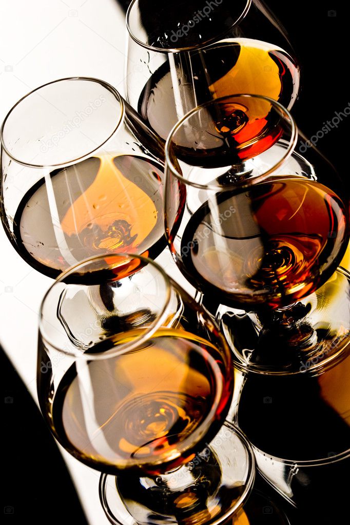 Glasses of cognac
