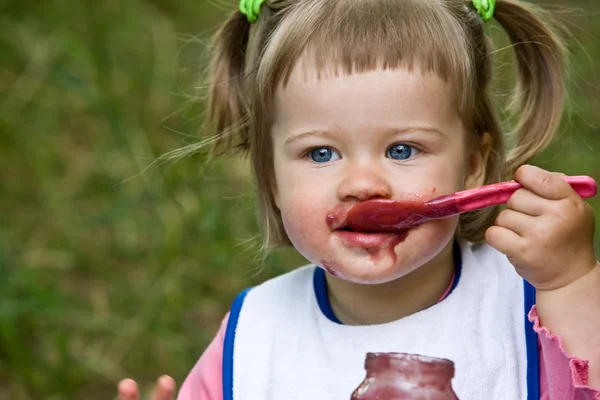 stock image Baby eating