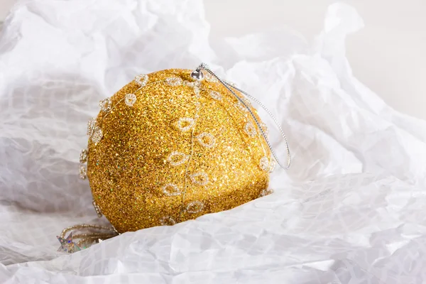 Golden Christmas ball — Stock Photo, Image