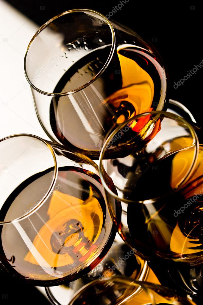 Glasses of cognac