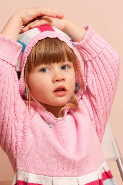 Μικρή girle στο ροζ — Φωτογραφία Αρχείου