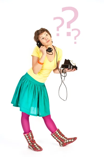 Κορίτσι τηλέφωνο — Φωτογραφία Αρχείου
