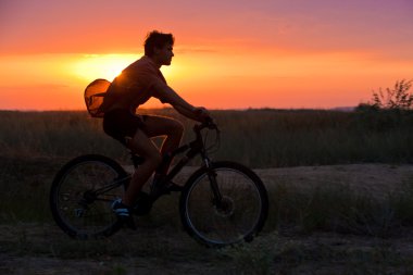 Summer cyclist clipart