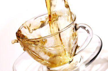 Golden stream of tea clipart