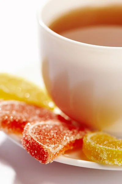 Jelly and tea — Stock Photo, Image