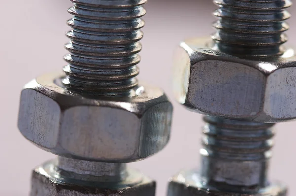 Two bolts with female screw — Stock Photo, Image