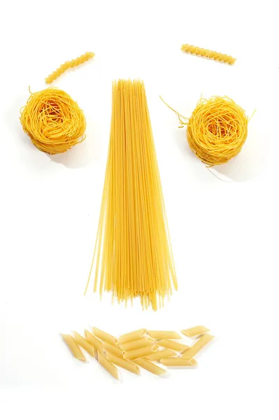 Funny pasta face — Stock Photo, Image