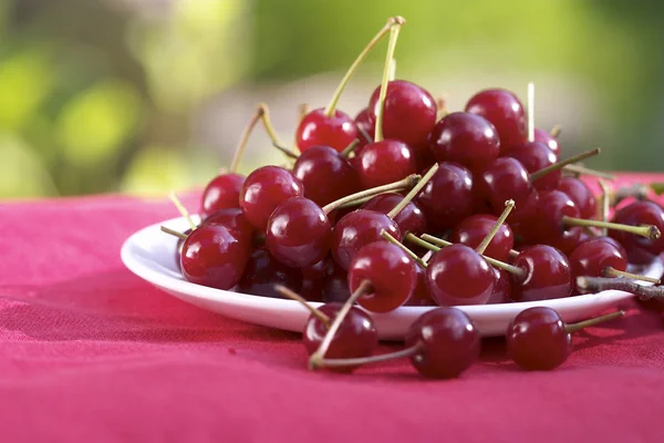 Cherries on the palte — Stock Photo, Image