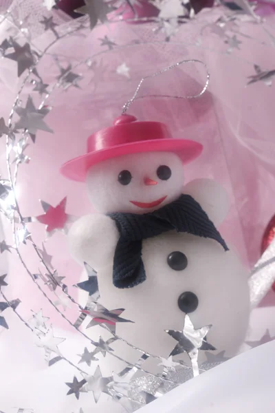 Bodegón de Navidad con muñeco de nieve — Foto de Stock