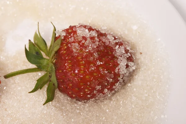 Strawberry in a sugar — Stock Photo, Image