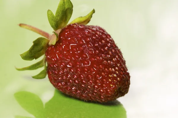 Isolated strawberry over green — Stock Photo, Image